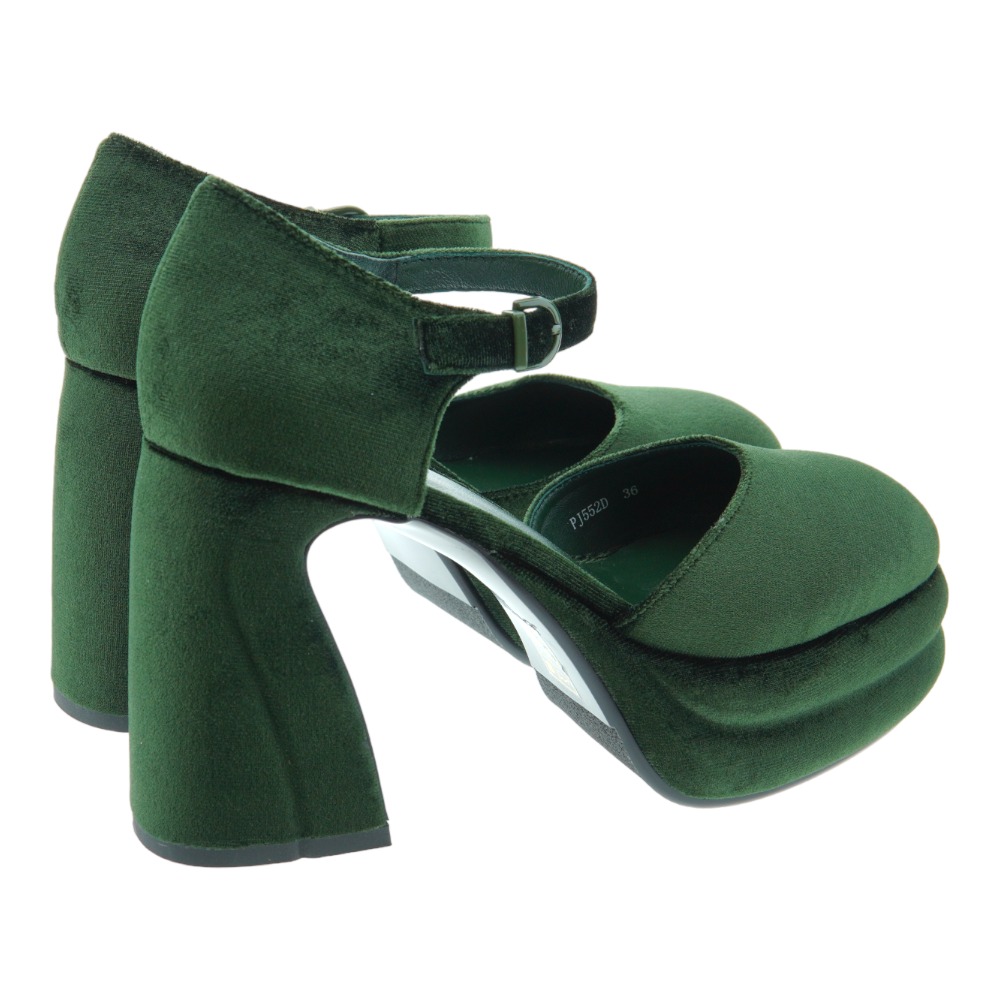 Zapato mujer tacón terciopelo hebilla Jeannot PL552 foto 4