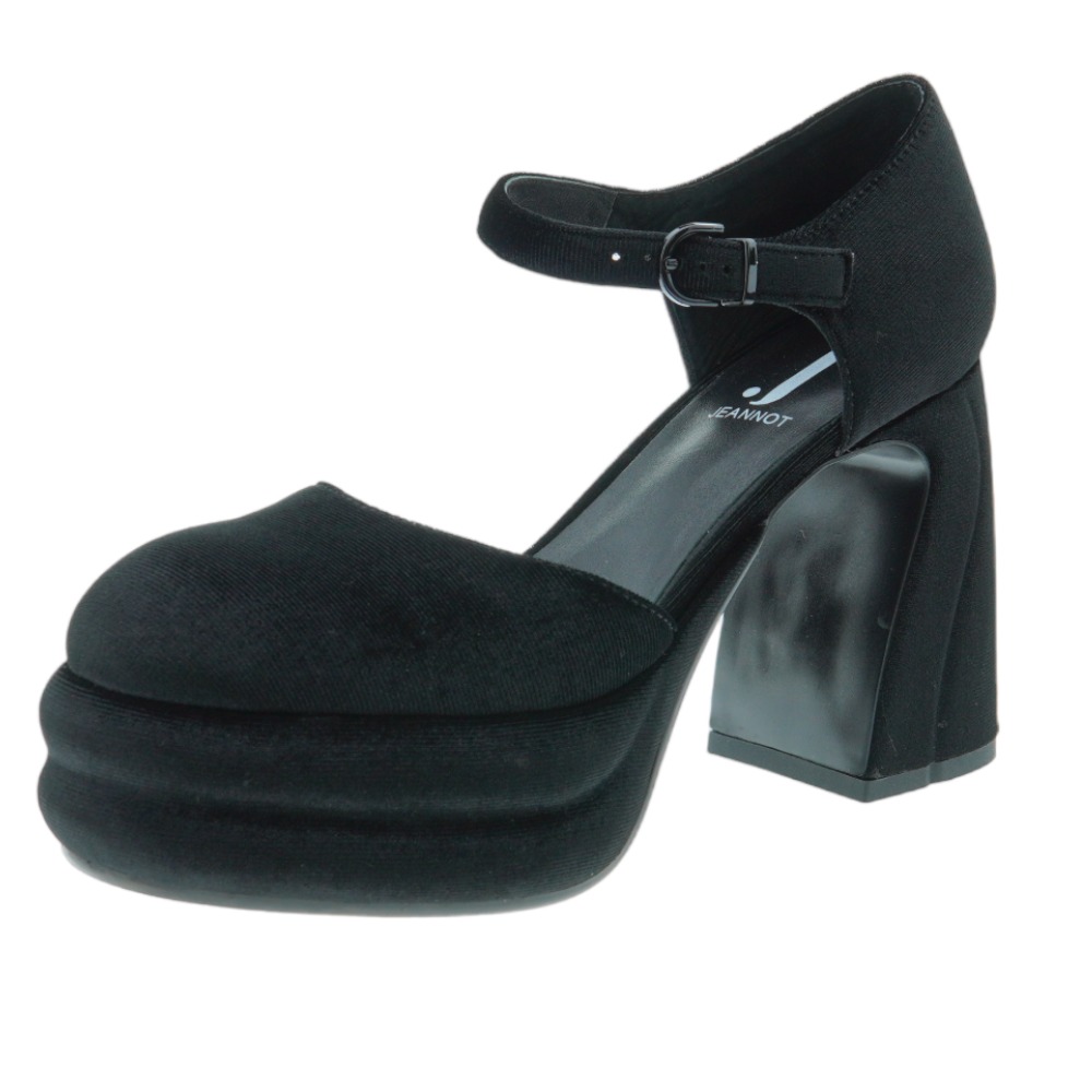 Zapato tacón mujer terciopelo hebilla Jeannot PL552 foto 3