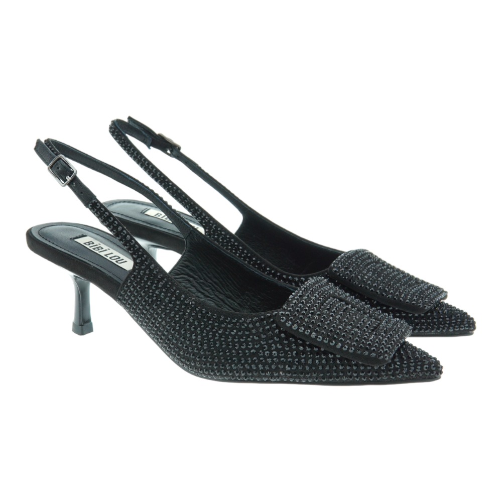 Zapatos negros destalonados brillantes Bibilou Poznan-711Z00VK