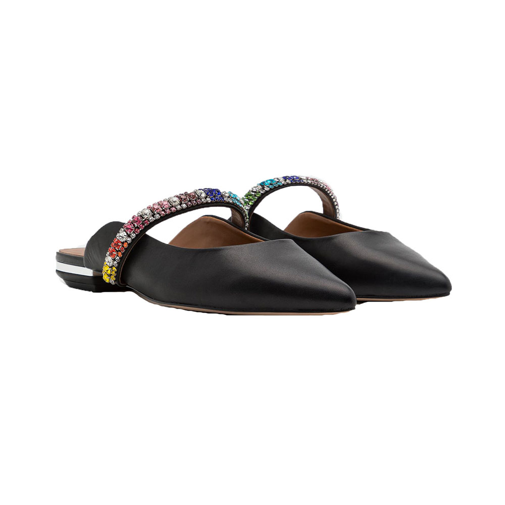 Mule piel incrustaciones cristales Kurt Geiger Princely Rainbow