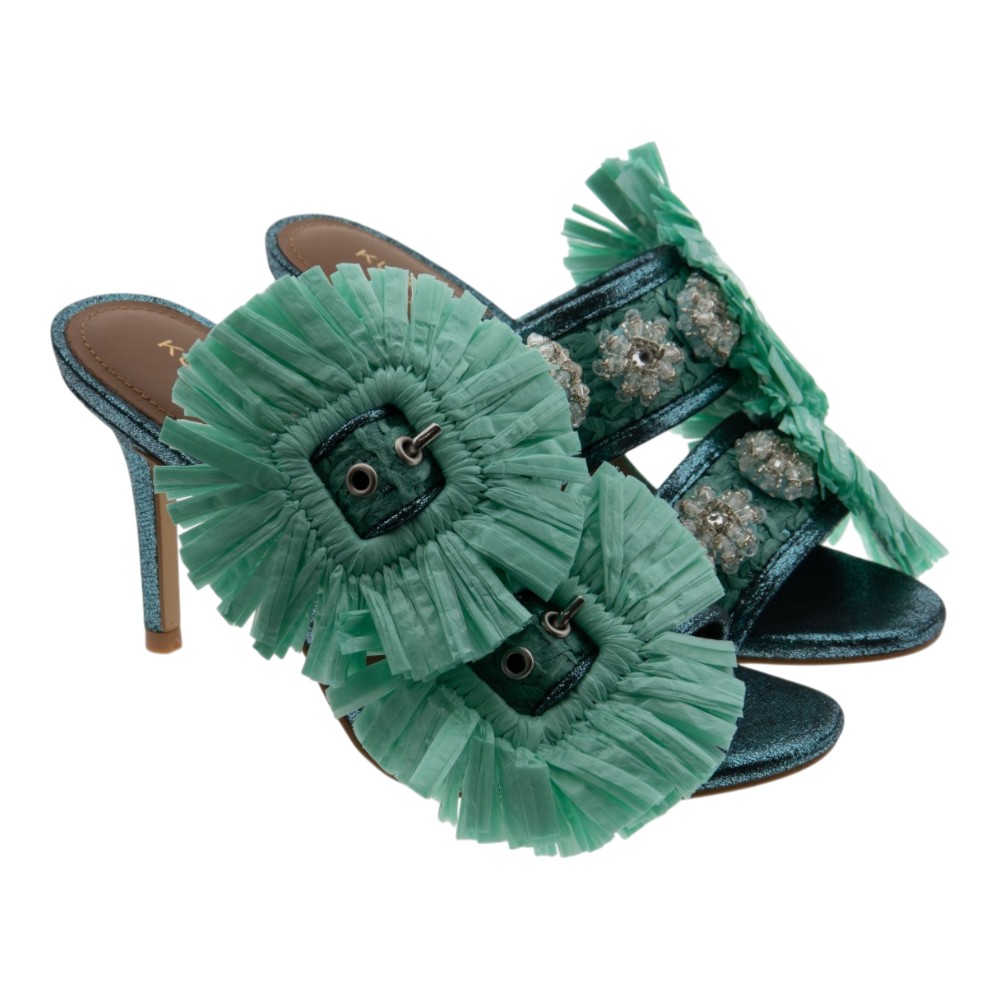 Sandalias rafia tacón Kurt Geiger Raffia Buckle Sandal