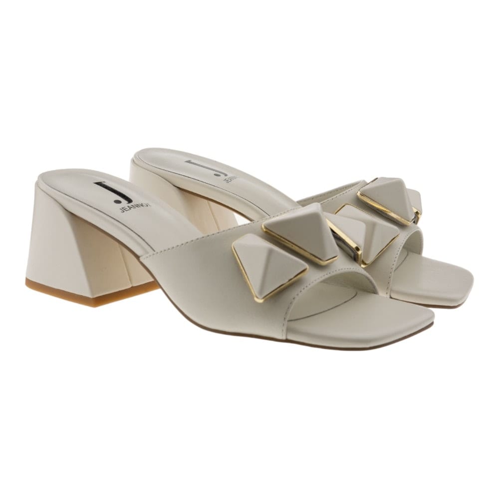 Sandalias Pala Jeannot Detalles Triangulares RJ541 Blanco