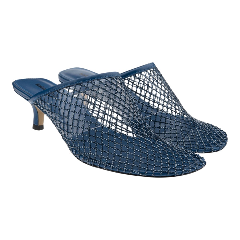 Mules tacón rejilla brillantes Lola Cruz Ruby Mule 50