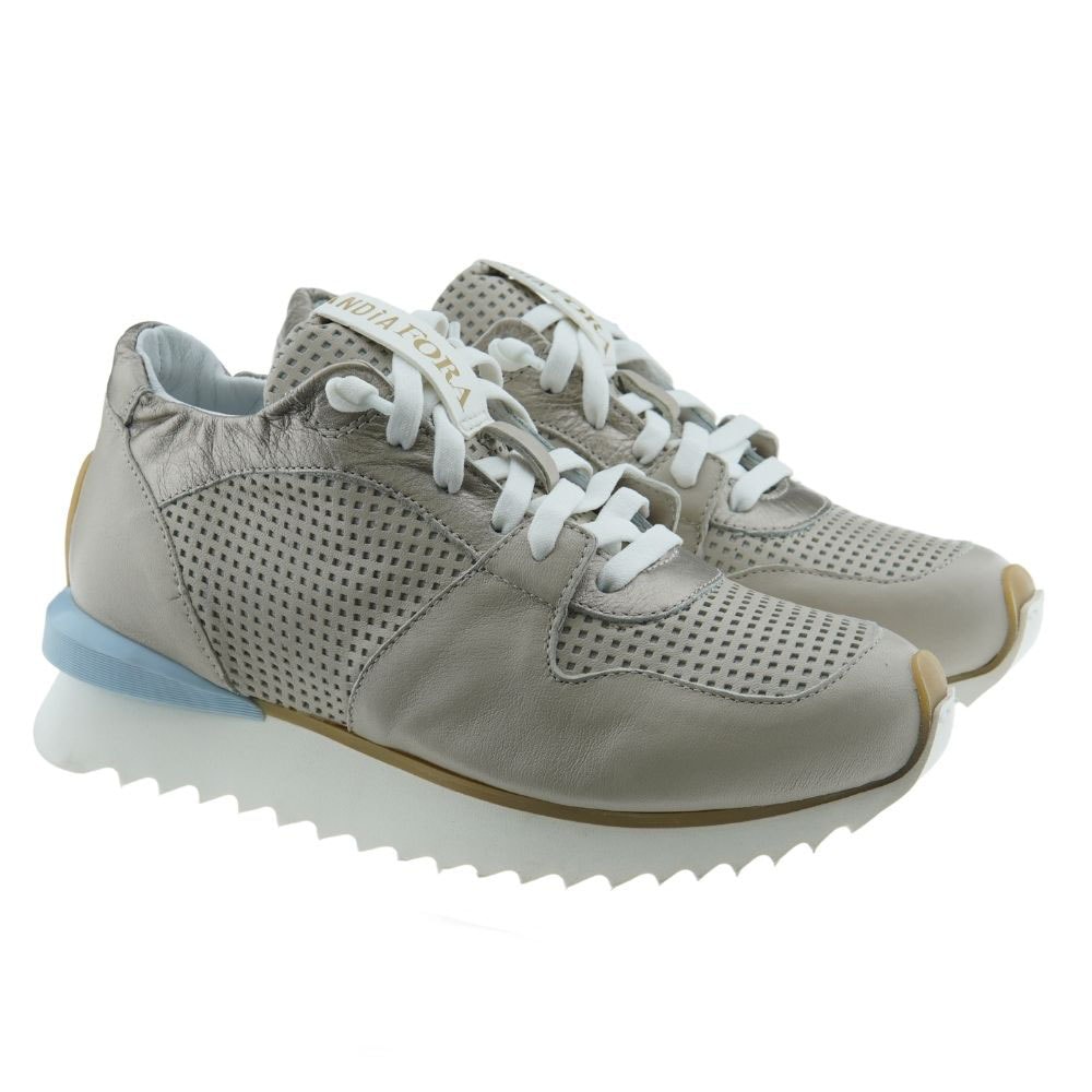 Sneakers mujer vestir piel calada Andia Fora Ruffle