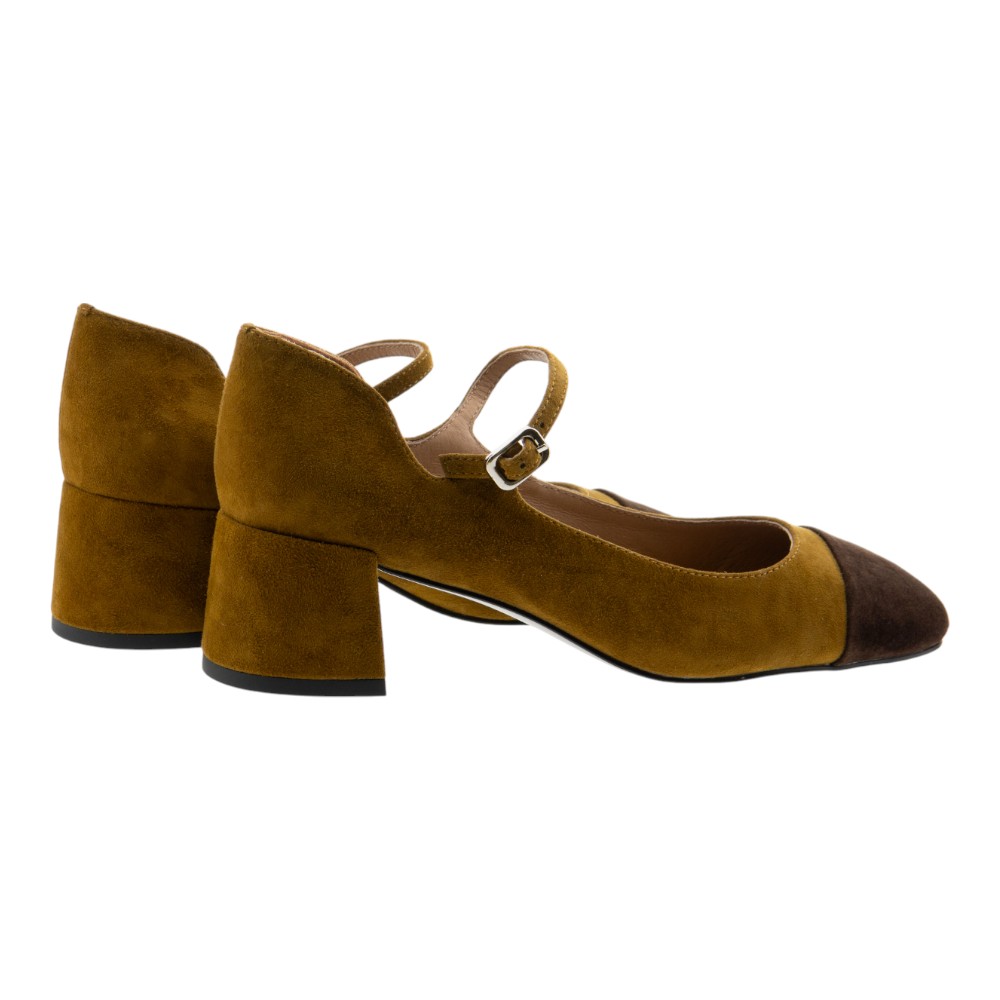 Zapatos tacón hebilla mujer Bibi Lou – Bicolor ante cómodo foto 4