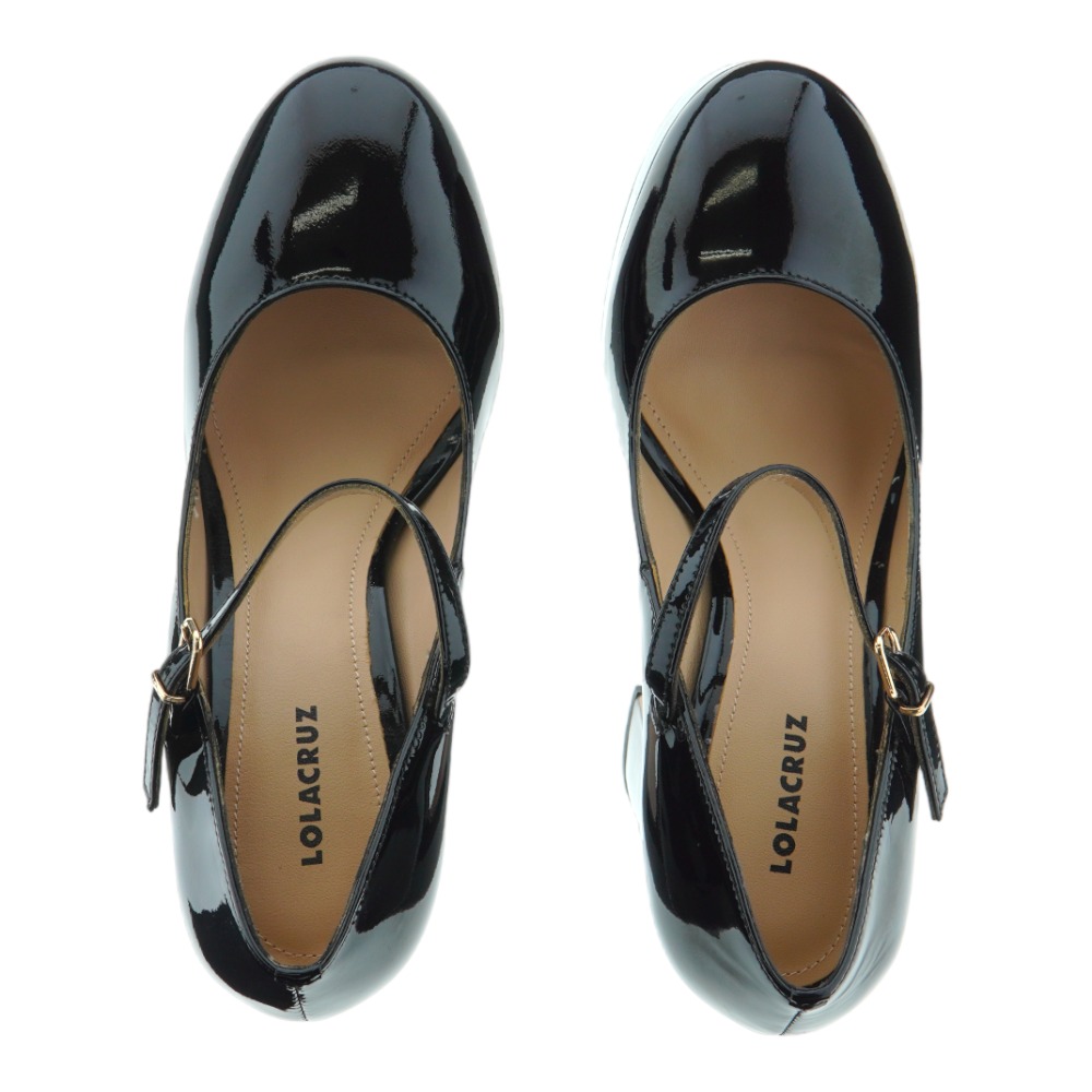 Zapato charol tacon y plataforma hebilla Lola Cruz Salen foto 2