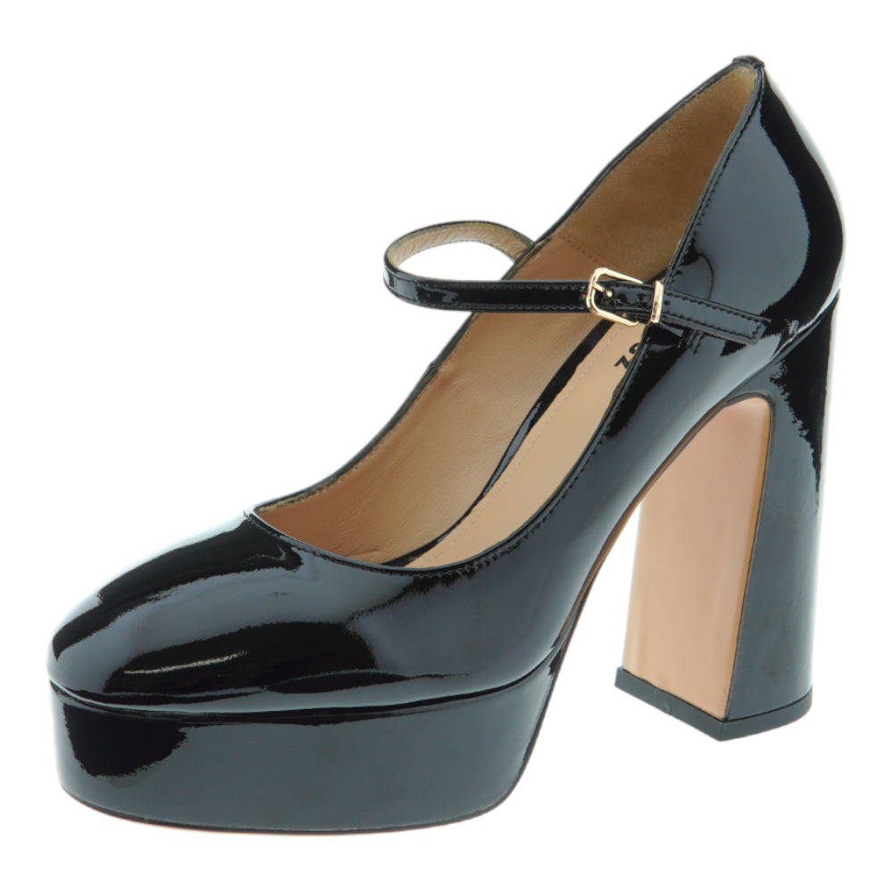 Zapato charol tacon y plataforma hebilla Lola Cruz Salen foto 3