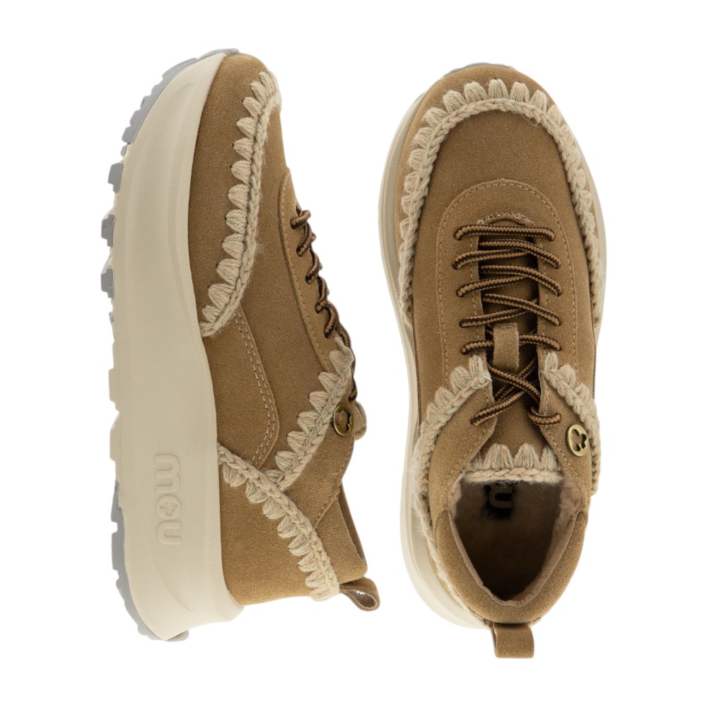 Zapatillas sneakers ante cuero pespuntes lana Mou foto 2