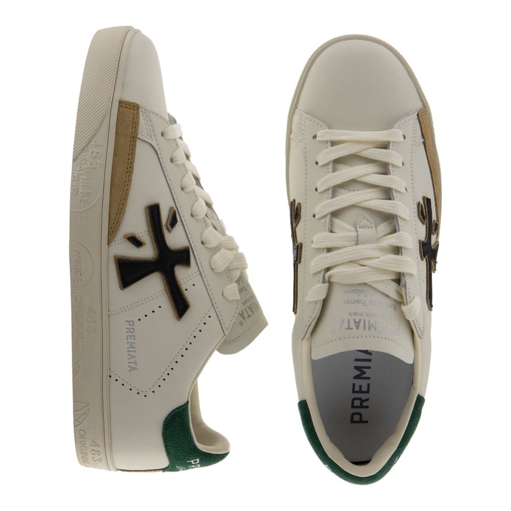 Zapatillas Steven hombre Premiata blancas | Made in Italy foto 2