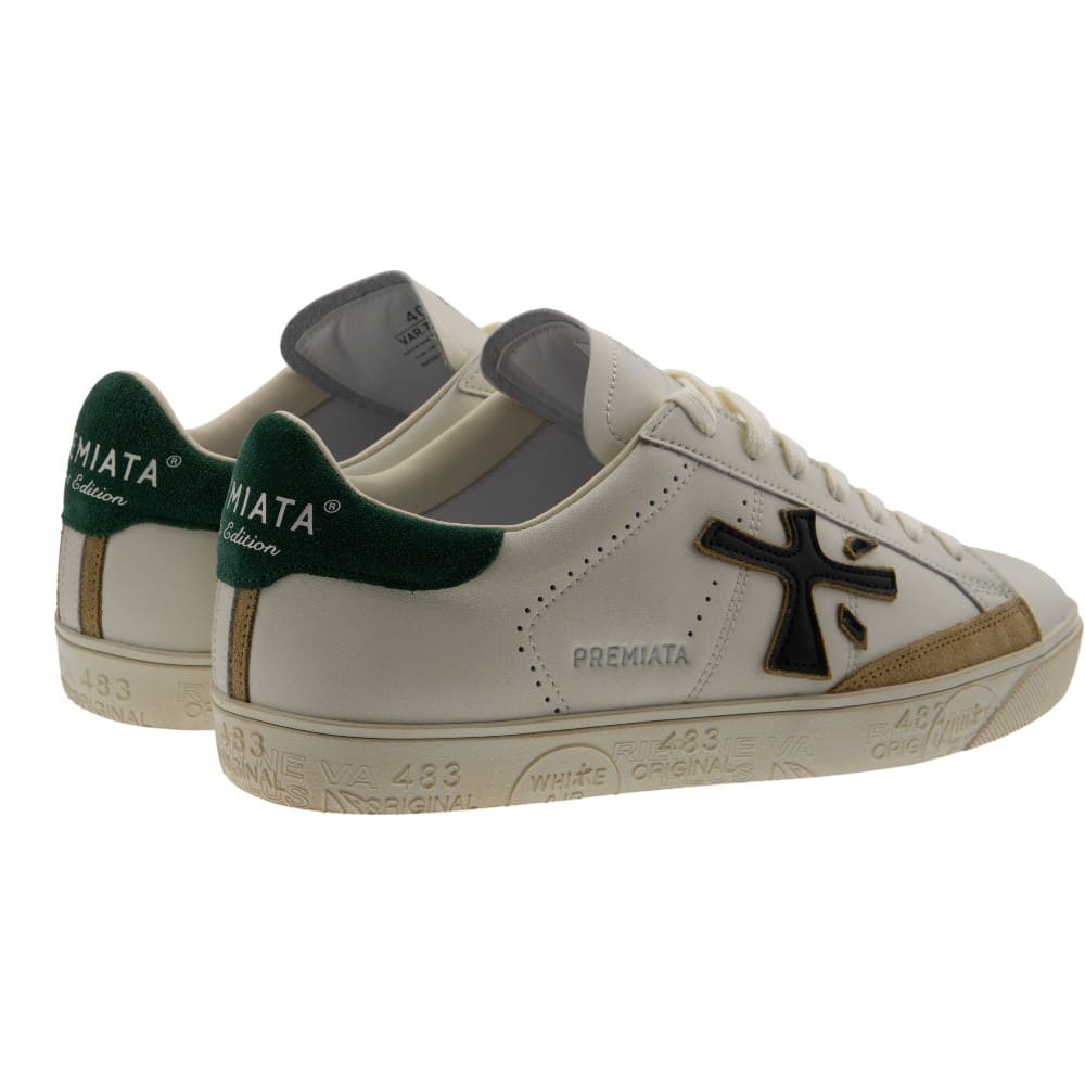 Zapatillas Steven hombre Premiata blancas | Made in Italy foto 4