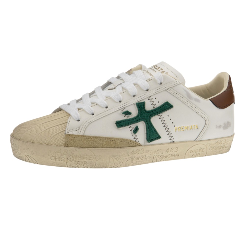 Zapatillas Blancas y Verdes Caballero Premiata | Sneakers Hombre Premium foto 3