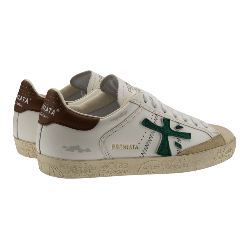 Zapatillas Blancas y Verdes Caballero Premiata | Sneakers Hombre Premium foto 4