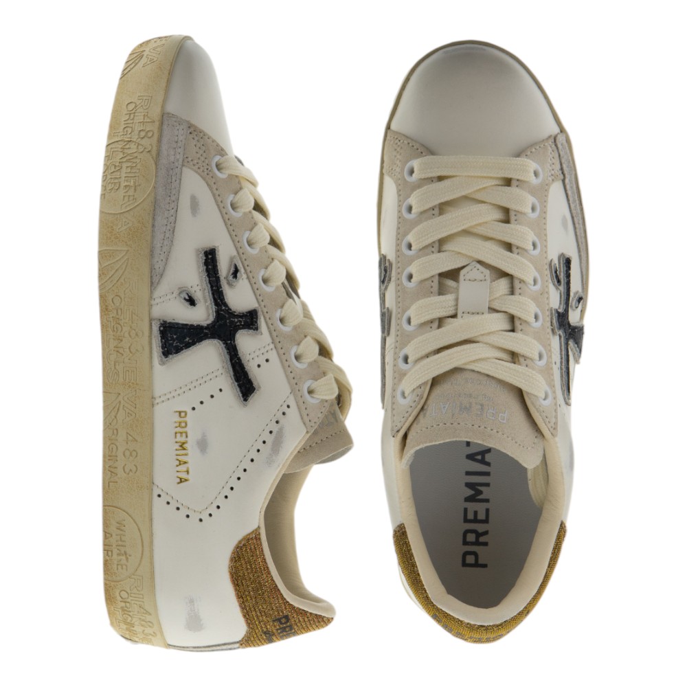 Sneakers blancas y beig mujer | Premiata foto 2