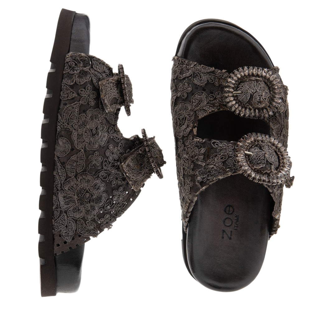 Sandalias anatómicas mujer dos hebillas bordadas Zoe | Estilo y confort foto 2