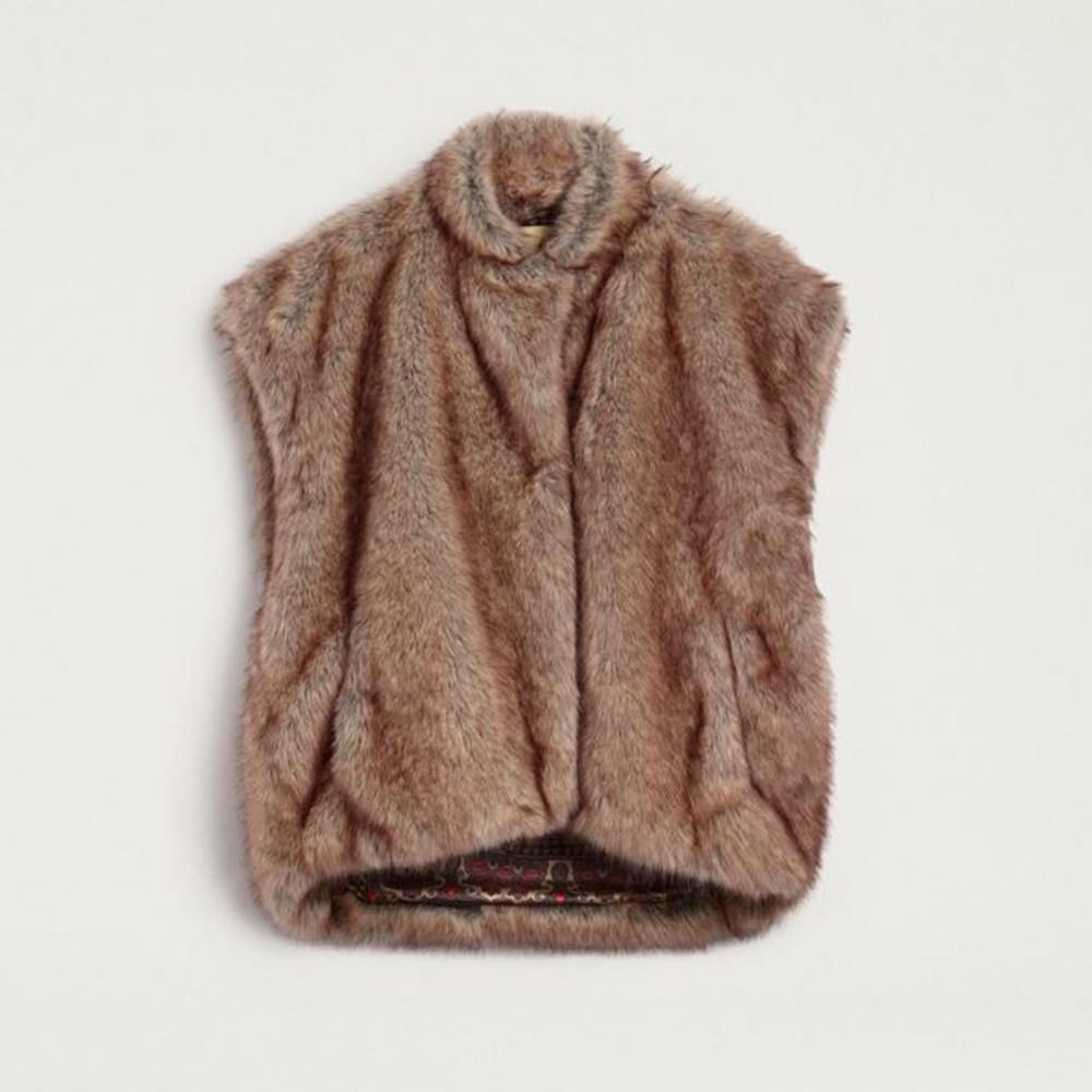Chaleco pelo cuello redondo Momoni Talulah Coat