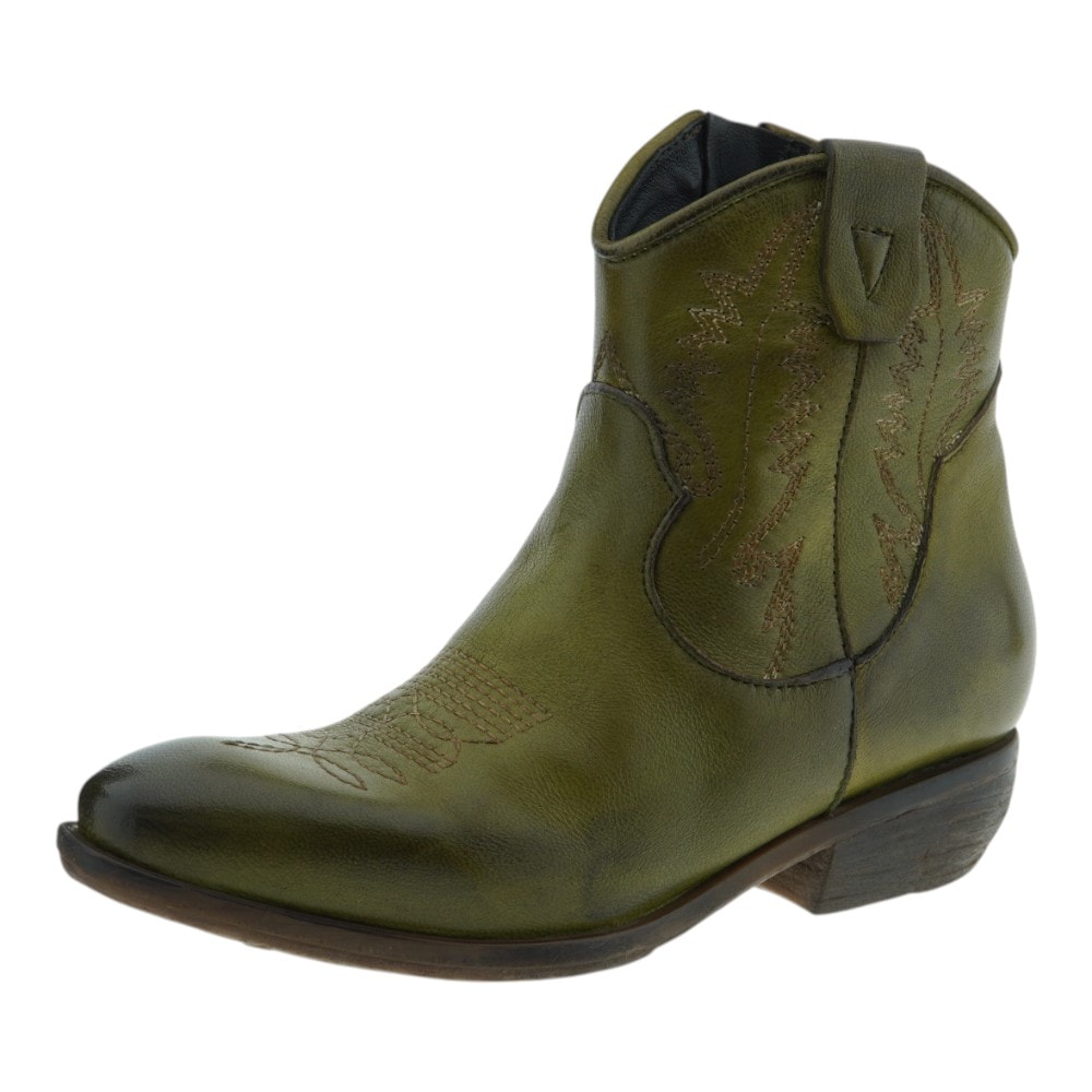 Botines camperos piel verde Zoe para mujer | Estilo original y cómodo foto 3
