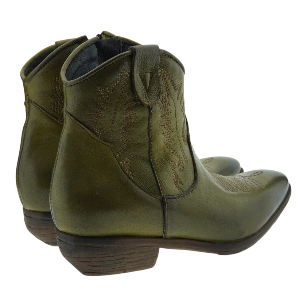 Botines camperos piel verde Zoe para mujer | Estilo original y cómodo foto 4