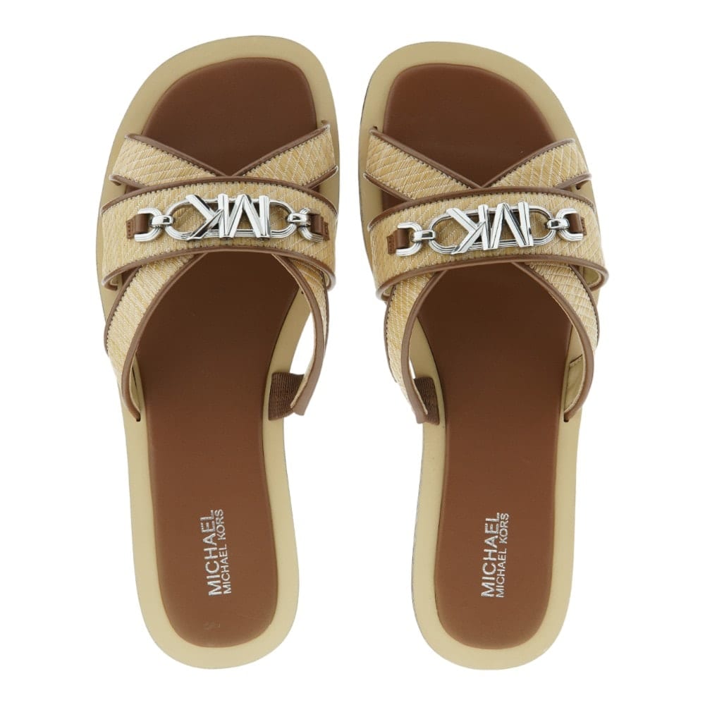 Elegantes Sandalias Michael Kors Tiffanie Flat Beige para Mujer | Gallery Carrile foto 2