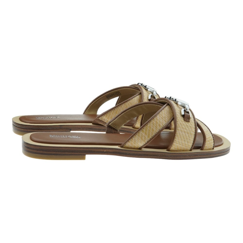 Elegantes Sandalias Michael Kors Tiffanie Flat Beige para Mujer | Gallery Carrile foto 4