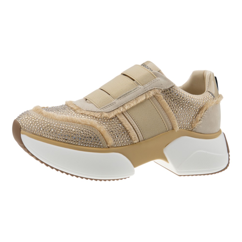 Sneakers beige strass y elásticos mujer Jeannot TJ502 foto 3