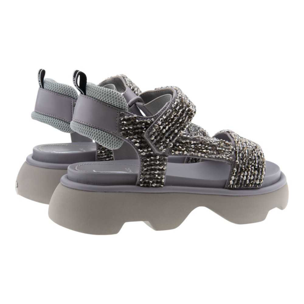 Sandalias plataforma mujer Jeannot con pedrería gris – Gallery Carrile foto 4