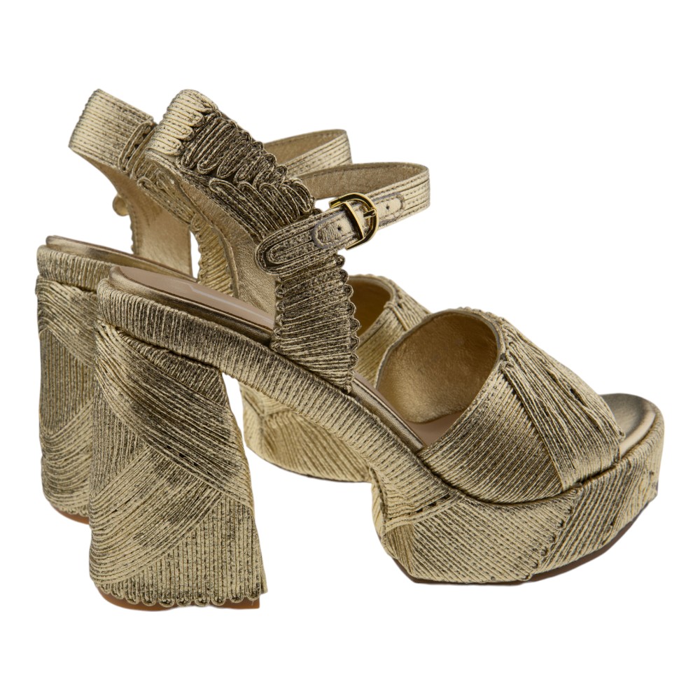 Sandalias tacón y plataforma mujer Jeannot doradas | Gallery Carrilé foto 4