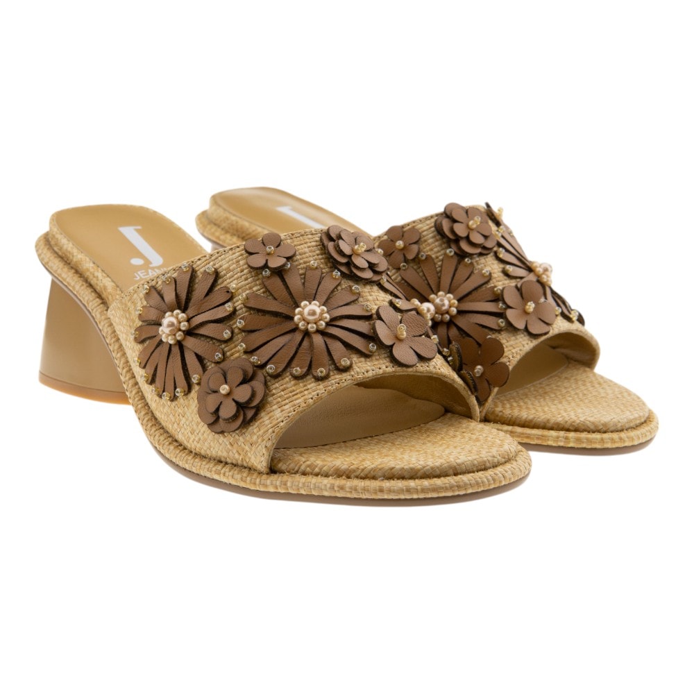 Sandalias tacón mujer pala flores Jeannot TJ564