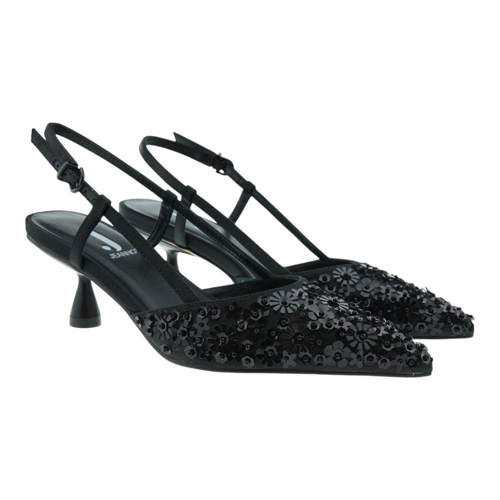 Salon mujer flores metálicas negro Jeannot TJ628
