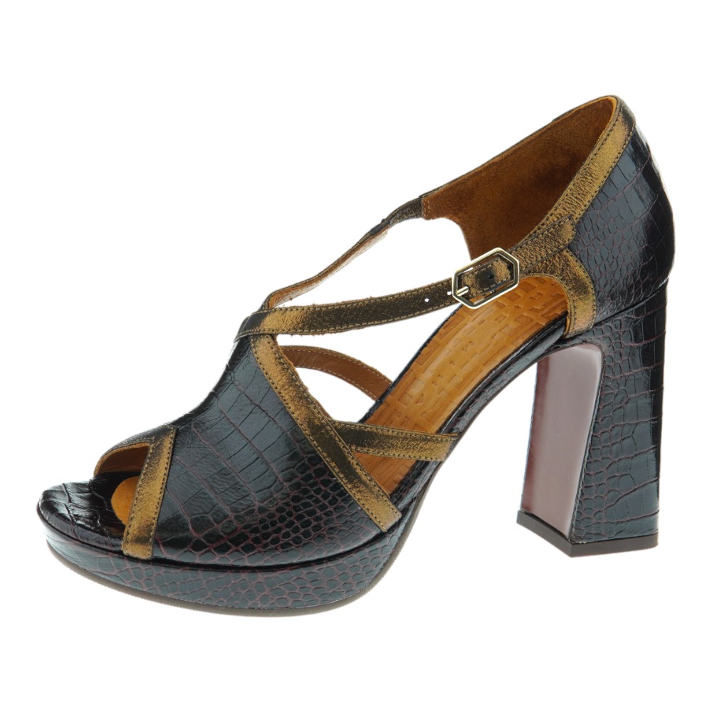 Zapato tacón abierto cruzado hebilla Chie Mihara Usho foto 3