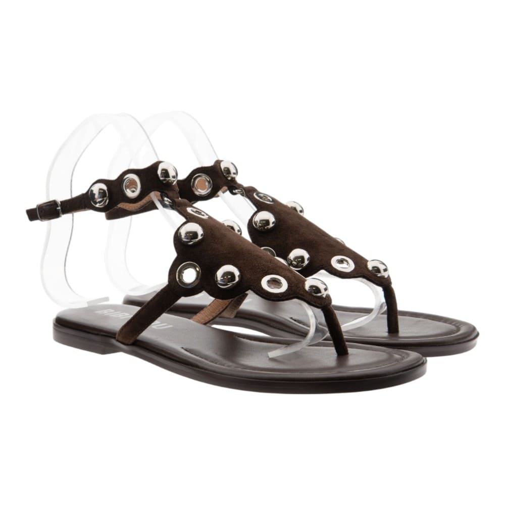 Sandalias romanas marrones tachas Bibilou Viviene Flat