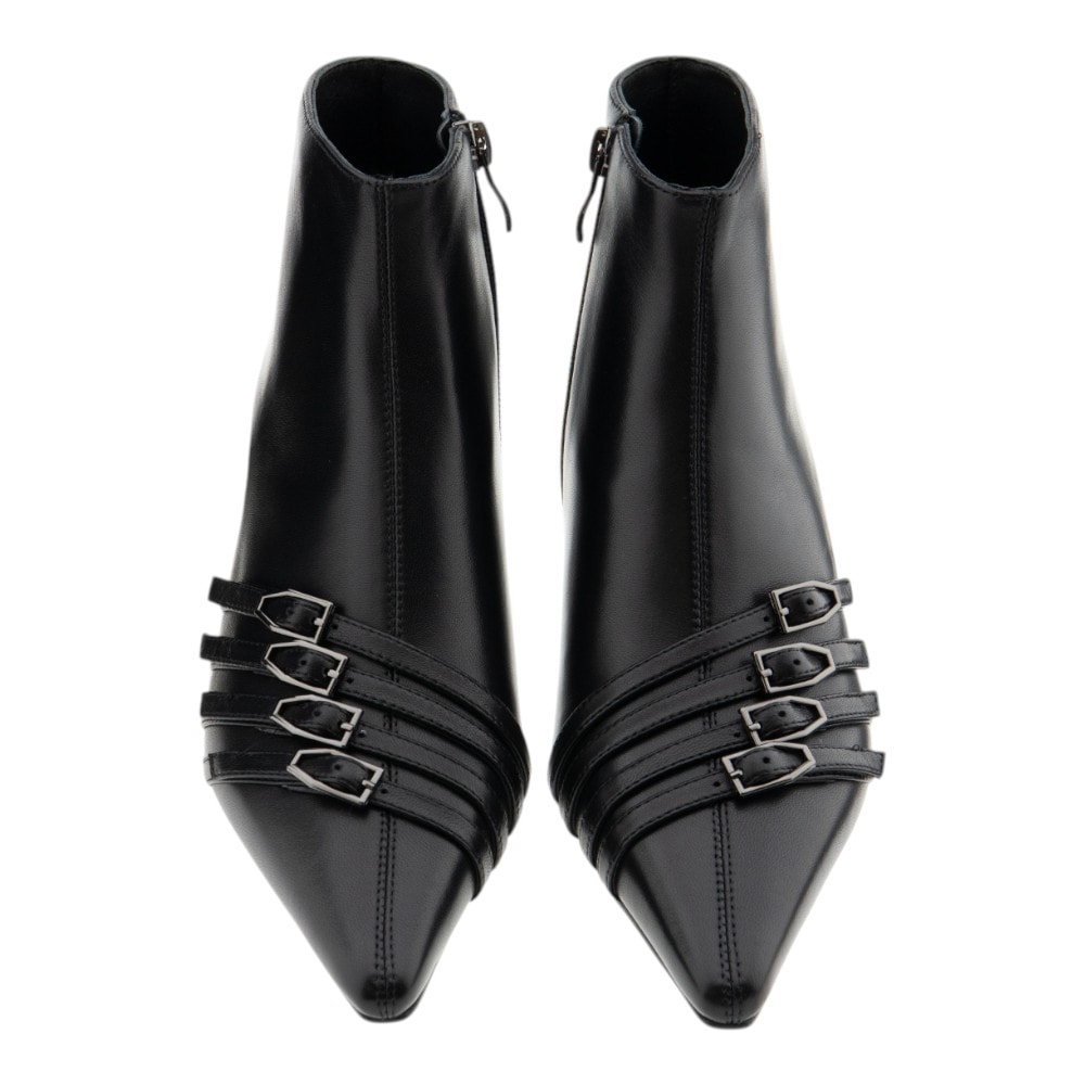 Botines negros con hebillas y punta fina para mujer – Jeannot foto 2