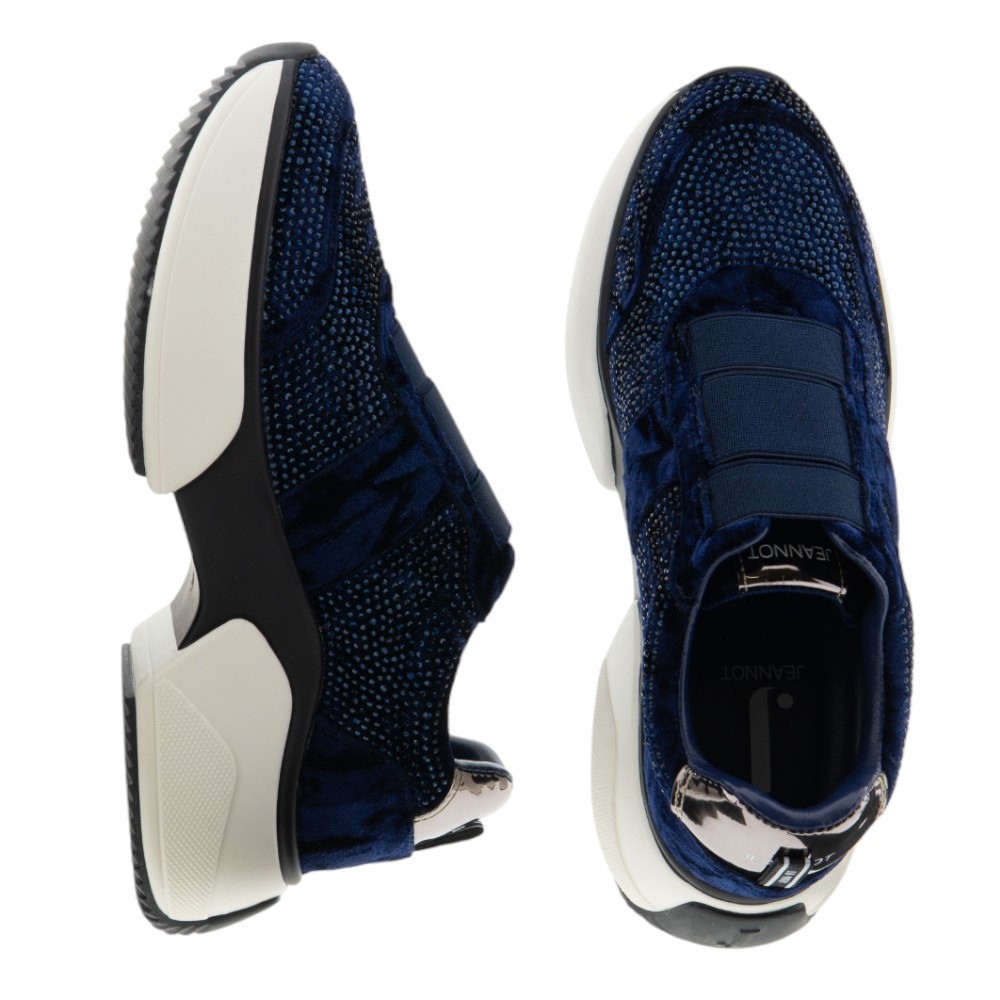 Sneakers azul marino de mujer con brillo y suela gruesa – Jeannot foto 2