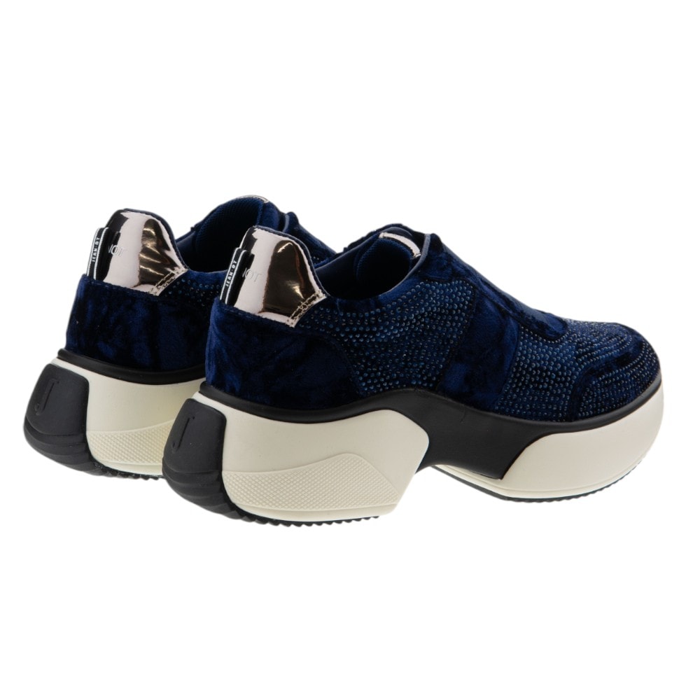 Sneakers azul marino de mujer con brillo y suela gruesa – Jeannot foto 4