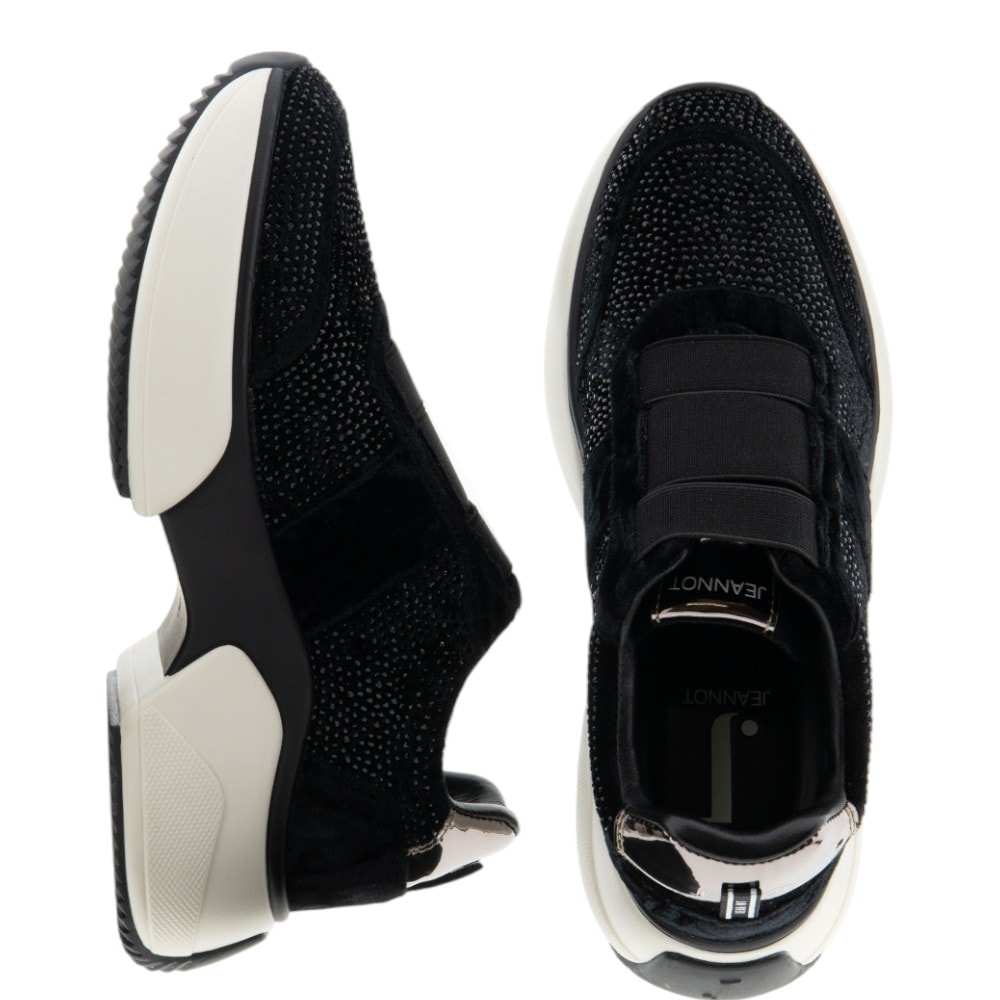 Sneakers de terciopelo negro para mujer con suela gruesa – Jeannot foto 2