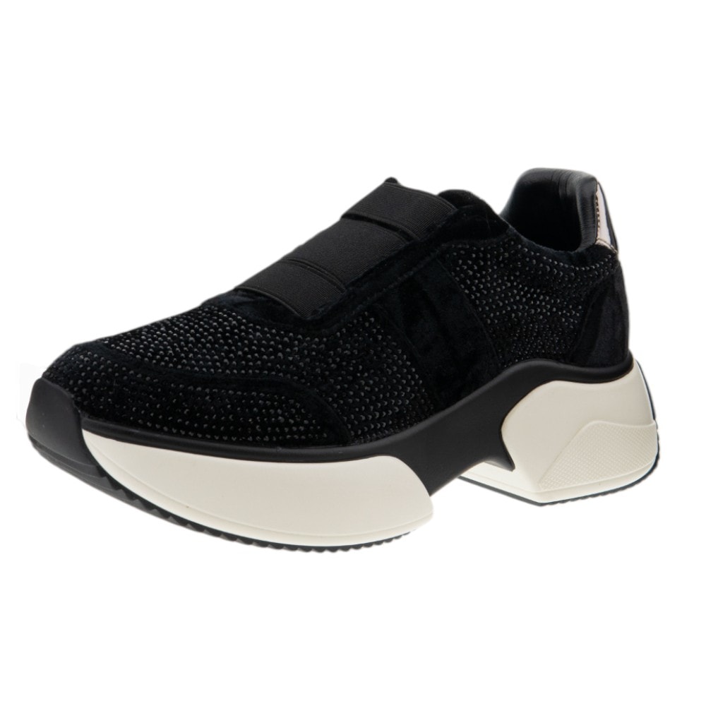 Sneakers de terciopelo negro para mujer con suela gruesa – Jeannot foto 3