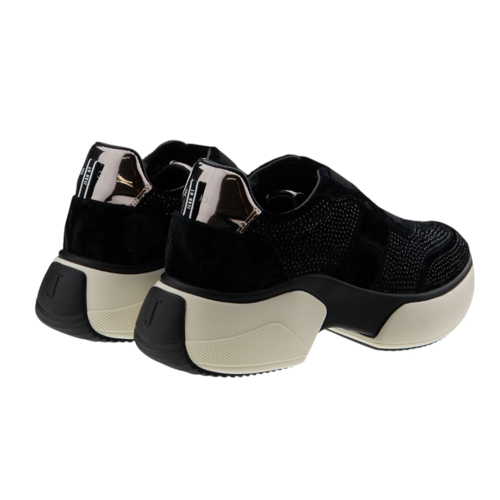 Sneakers de terciopelo negro para mujer con suela gruesa – Jeannot foto 4