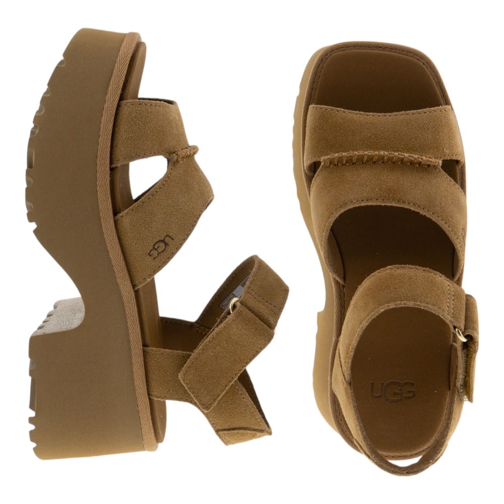 Sandalias tacón mujer plataforma Ugg camel – Moda con altura y confort foto 2
