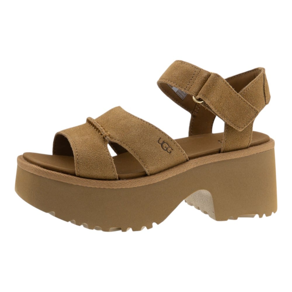 Sandalias tacón mujer plataforma Ugg camel – Moda con altura y confort foto 3