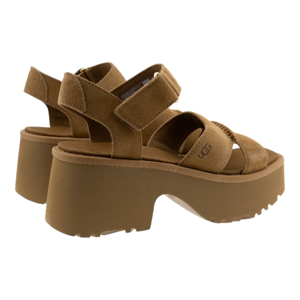 Sandalias tacón mujer plataforma Ugg camel – Moda con altura y confort foto 4
