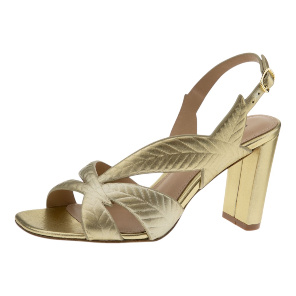 Sandalias Tacón Mujer Lola Cruz Doradas | Elegancia y Estilo Natural en Gallery foto 3