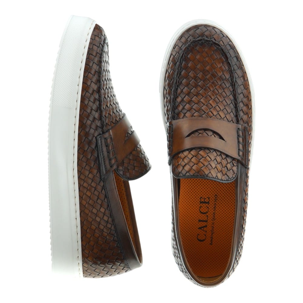 Mocasines Hombre Piel Trenzada Cuero Calce X1578 foto 2