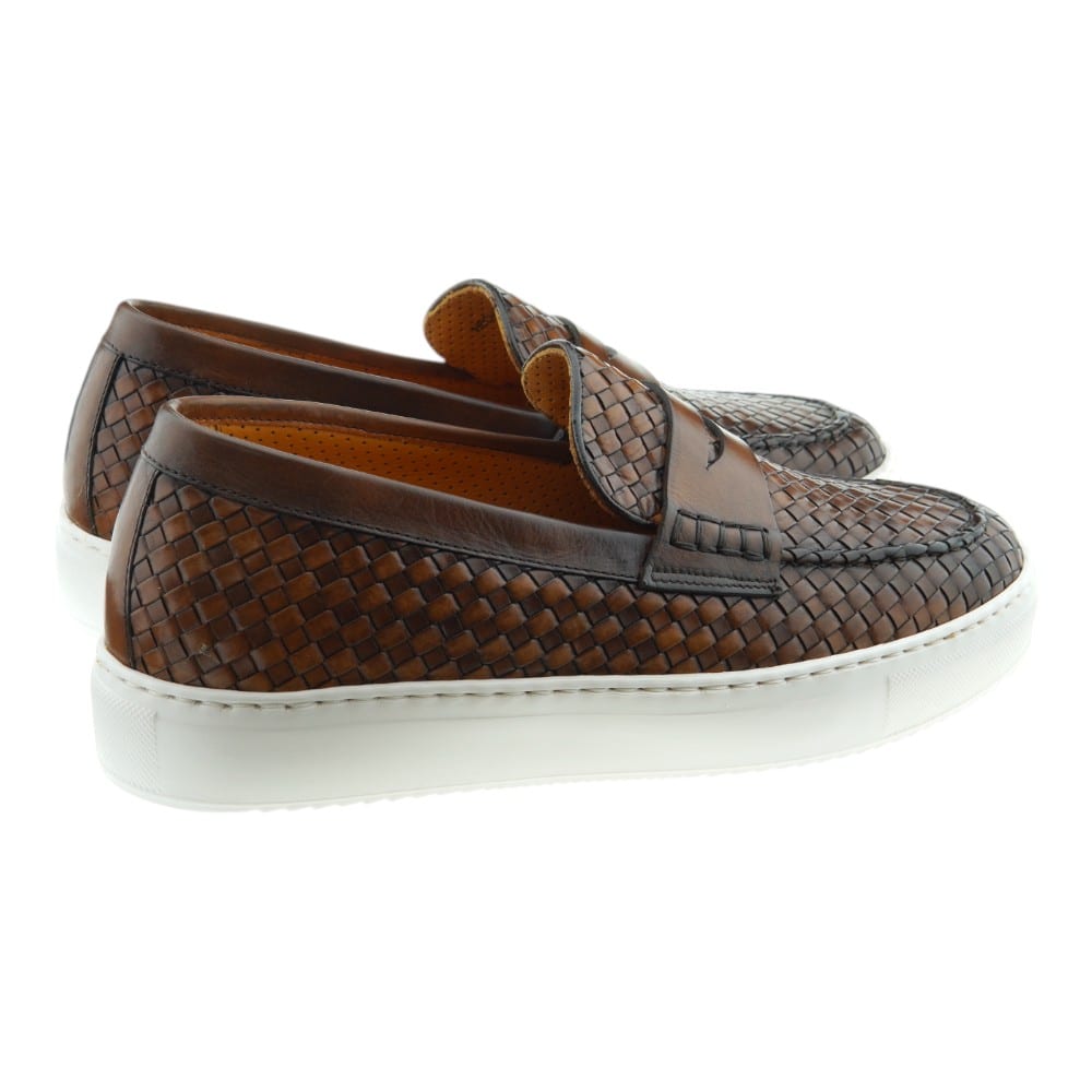 Mocasines Hombre Piel Trenzada Cuero Calce X1578 foto 4