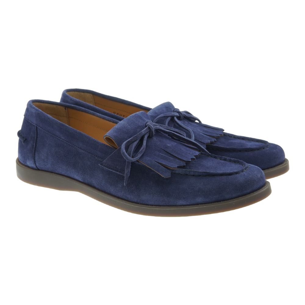 Mocasines azules caballero flecos y lazo Calce X1596