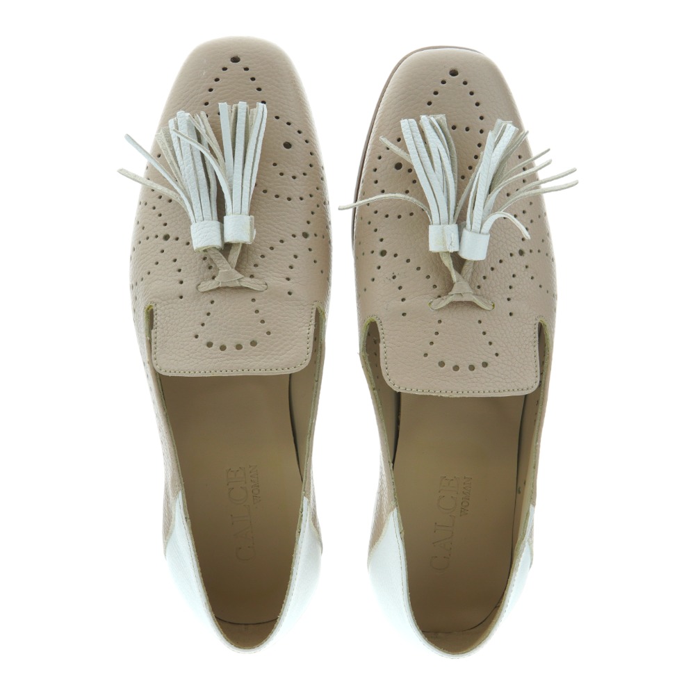 Mocasines mujer piel picado adorno borlas Calce X1683 foto 2