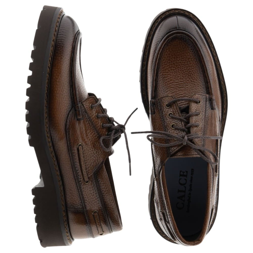 Zapatos cordón coñac hombre Calce | Piel y suela track foto 2