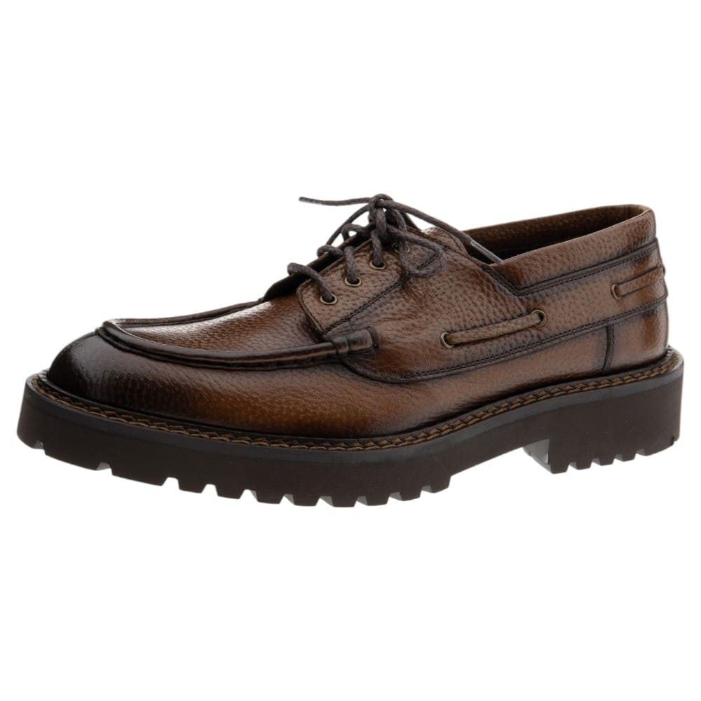Zapatos cordón coñac hombre Calce | Piel y suela track foto 3