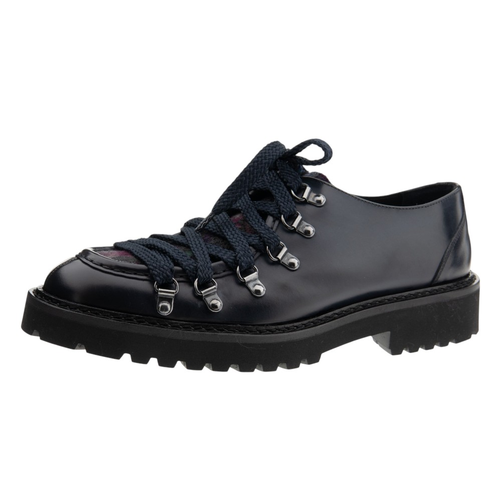 Blucher piel azul suela track hombre Calce | Carrilé foto 3