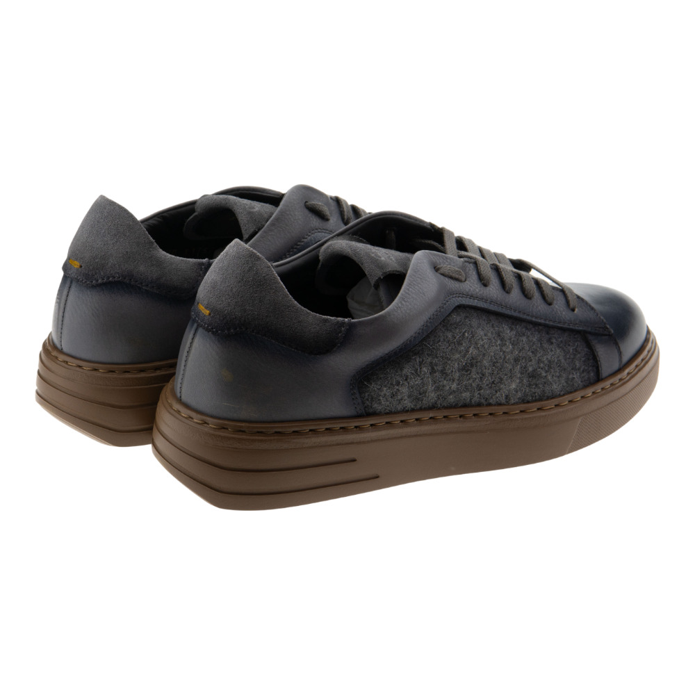 Zapatillas casual hombre grises Calce piel y fieltro foto 4