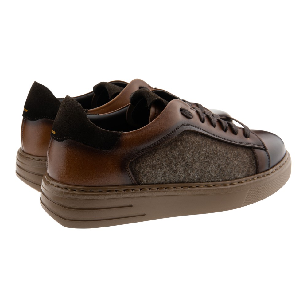 Zapatillas casual hombre marrones de piel Calce | Carrilé foto 4