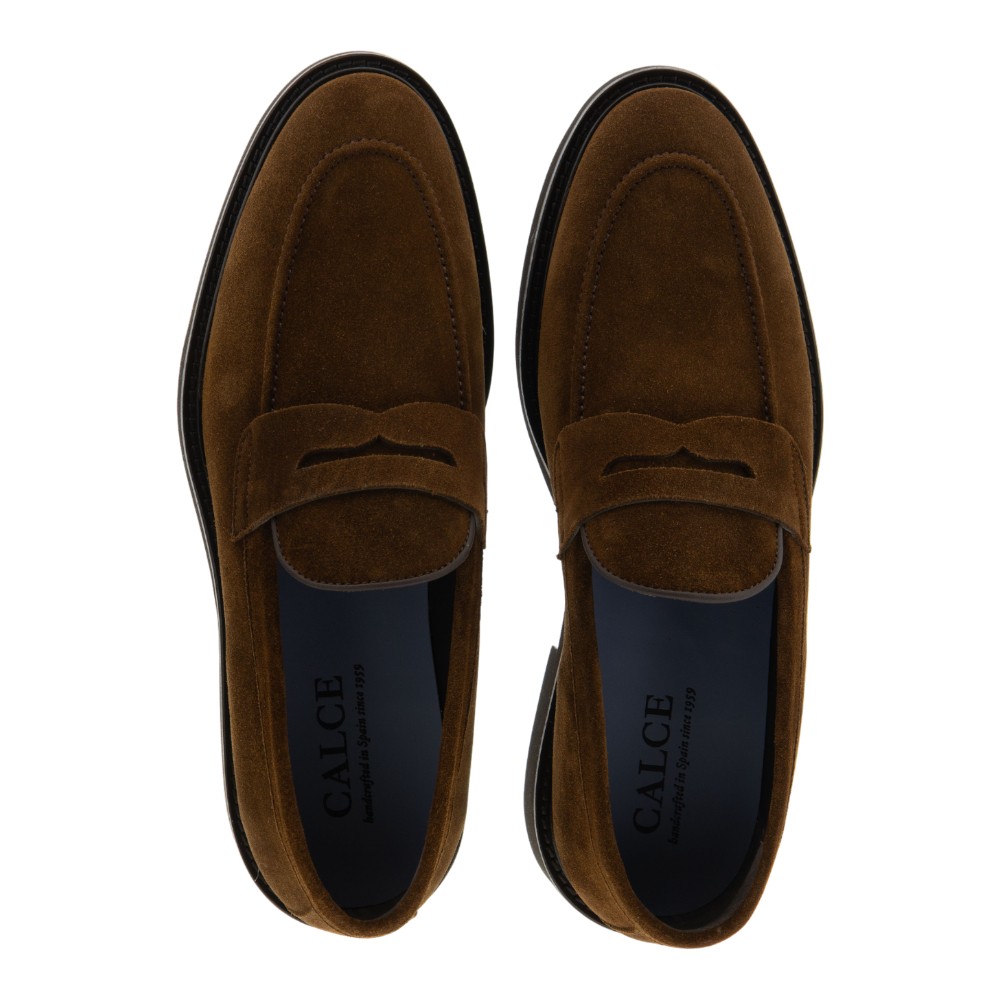 Zapatos hombre marrones Calce | Mocasines de serraje elegantes foto 2